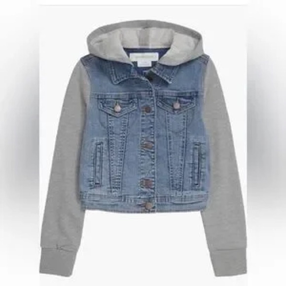Treasure & Bond Nordstrom denim sweatshirt hooded jacket size xl 14/16